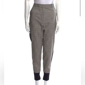 Plaid Trousers with Black Accents